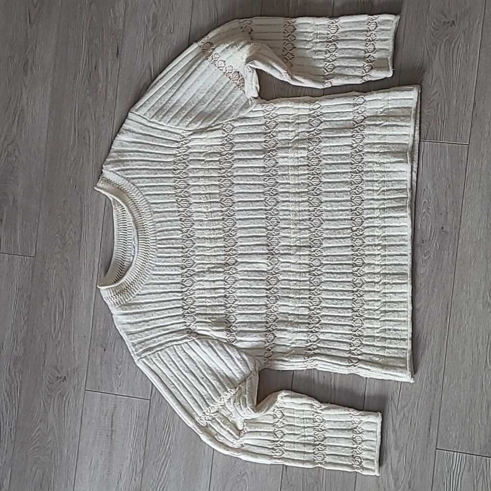 Zara Lace Contrast Knit Sweater